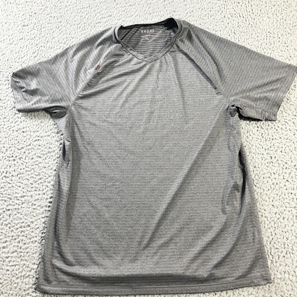 Rhone Shirt Mens Large Gray Short Sleeve Performance Athletic Gym Running‎